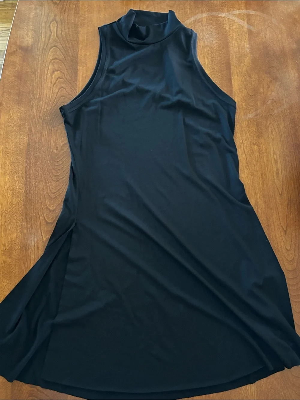 Weissman Black Mock- Neck Sleeveless Dance Over Dress AS.